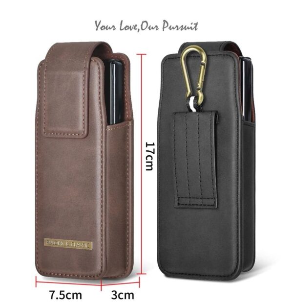 Z Fold Series 5G Pouch Belt Clip Holster Flip Case Waist Bag Leather Case - Image 2