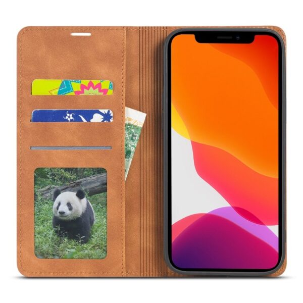 Fornwenw Genuine Leather Flip Cover for iPhone 13 Series - Image 5