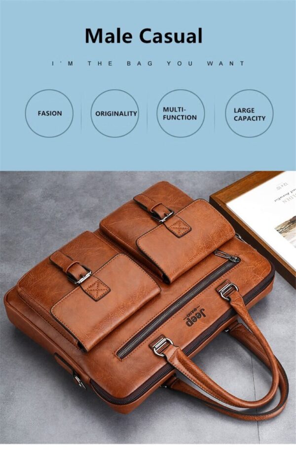 JEEP BULUO Wise Classic Business Choice British Style Laptop Bag - Image 17