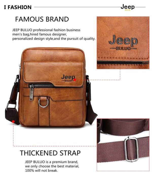 Jeep Buluo Luxury Men Crossbody Business Large Capacity Shoulder Bag - Image 9