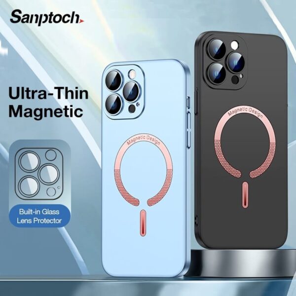 Camera Lens glass film Thin Matte Magsafe Magnetic Wireless Case Cover - Image 2