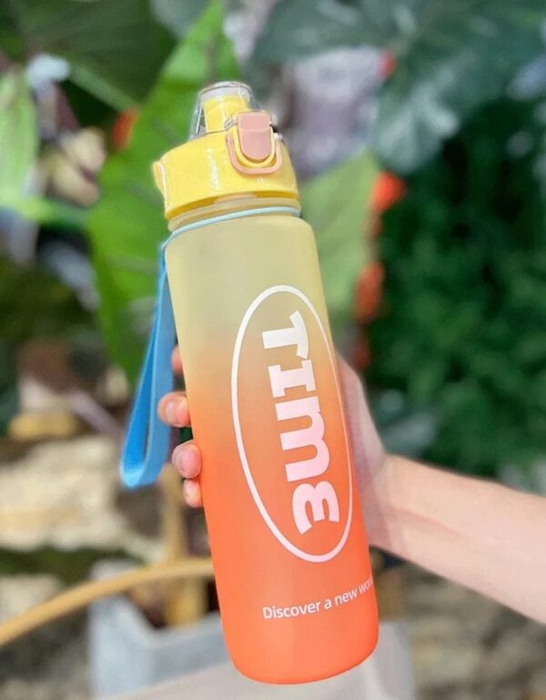 1000ml Water Bottle Matte Rainbow Gradient Plastic Sports Drink Bottle - Image 3
