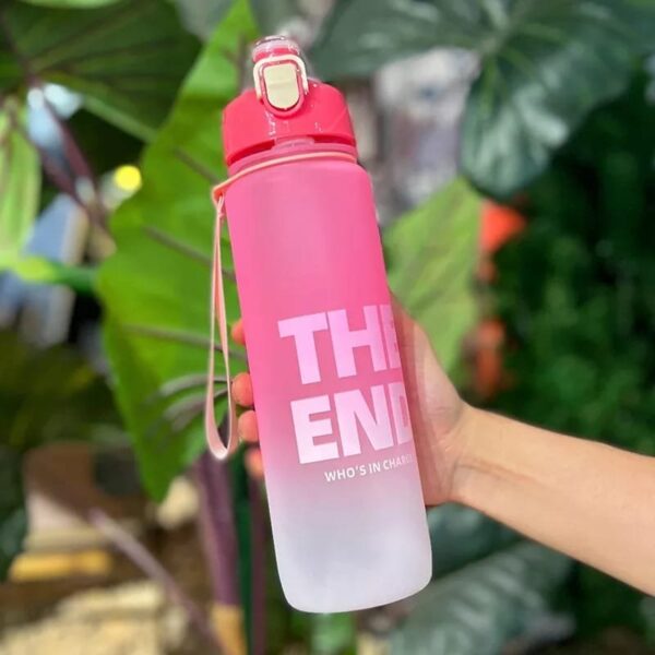 1000ml Water Bottle Matte Rainbow Gradient Plastic Sports Drink Bottle - Image 5