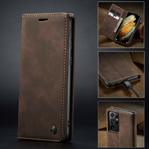 Samsung Galaxy S22 Ultra CaseMe Leather Flip Case - Image 15