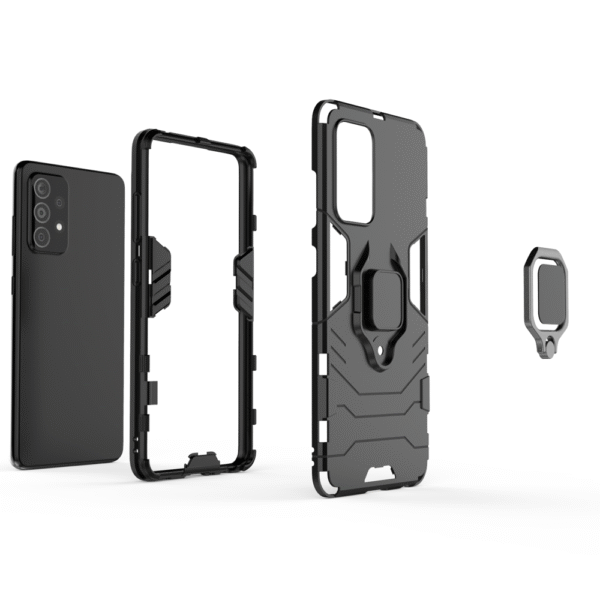 Samsung Galaxy A52 Black Panther Shockproof Armor Ring Case - Image 11